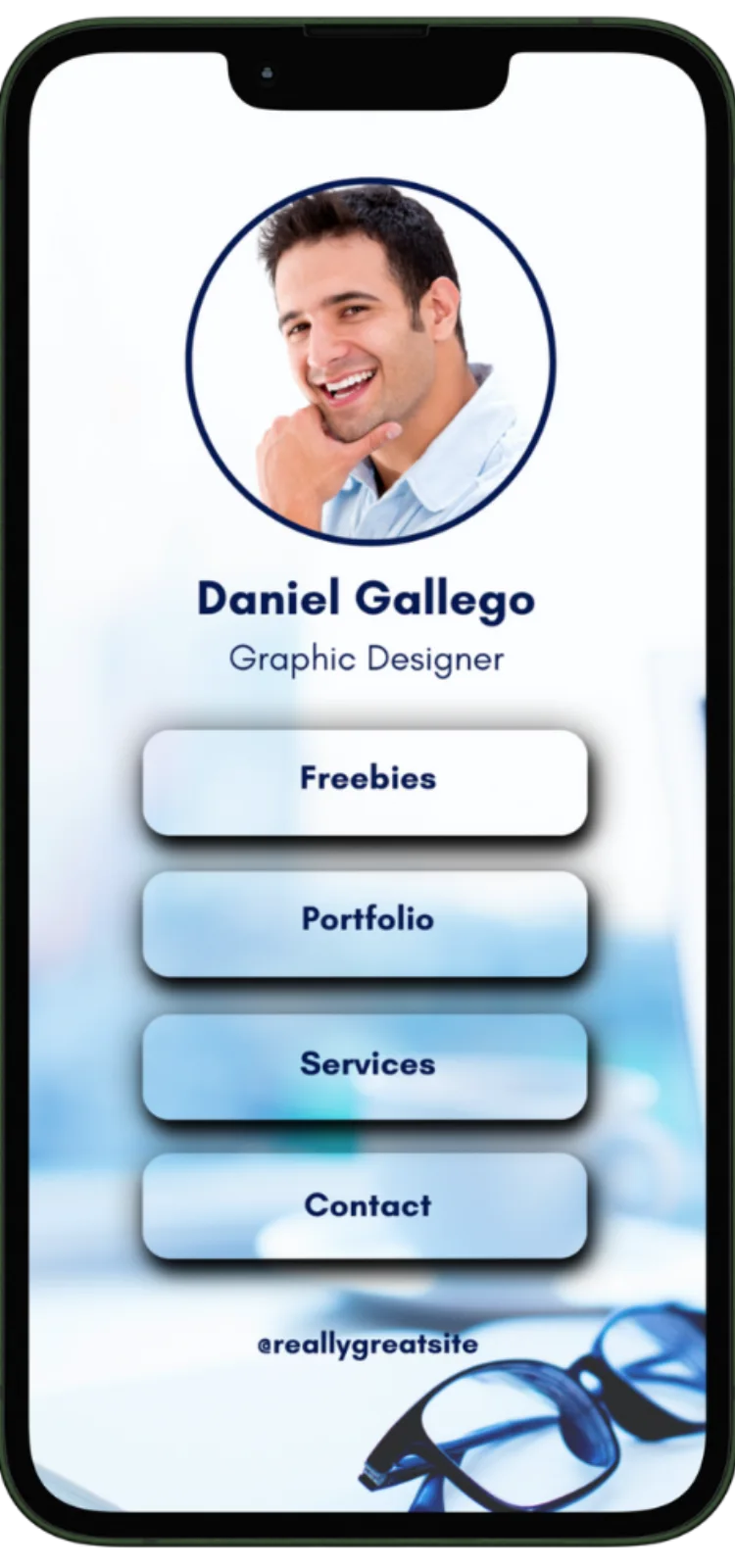 Screenshot of biolink page examples