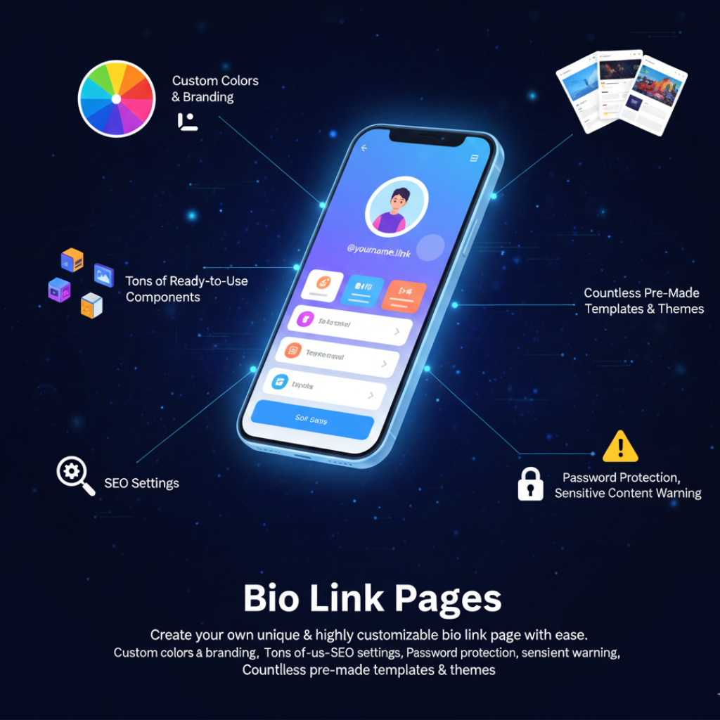 Screenshot of the app biolink editing page