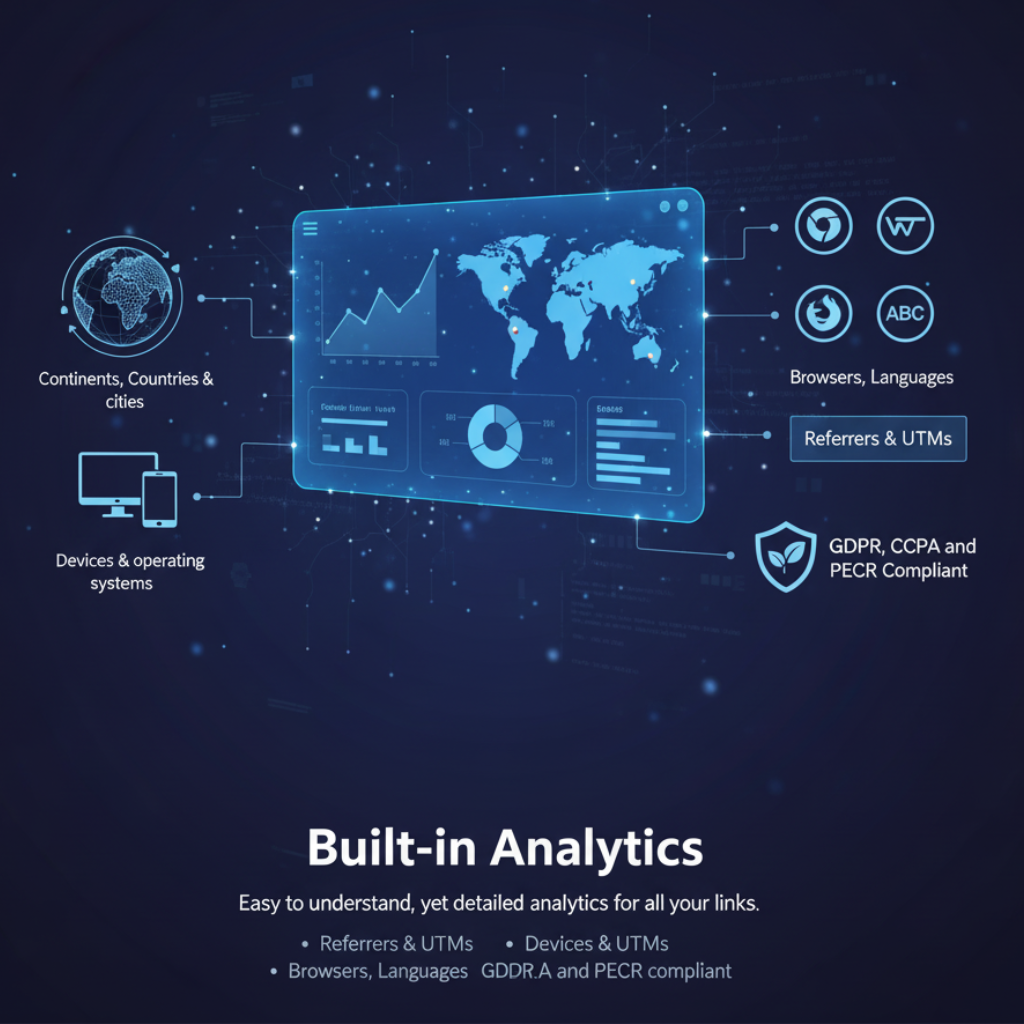 Screenshot of the app links analytics system page