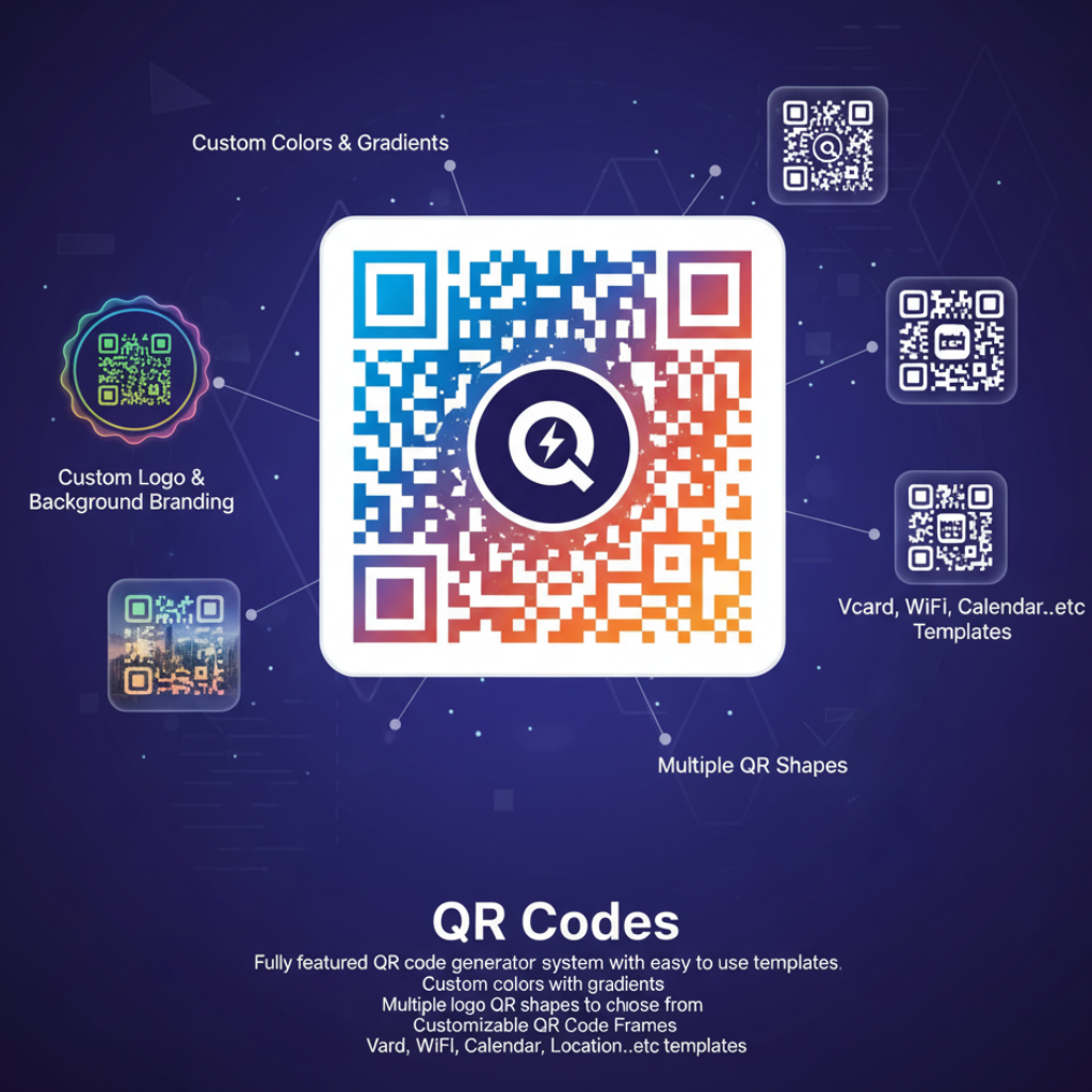 Screenshot of the app QR code system page